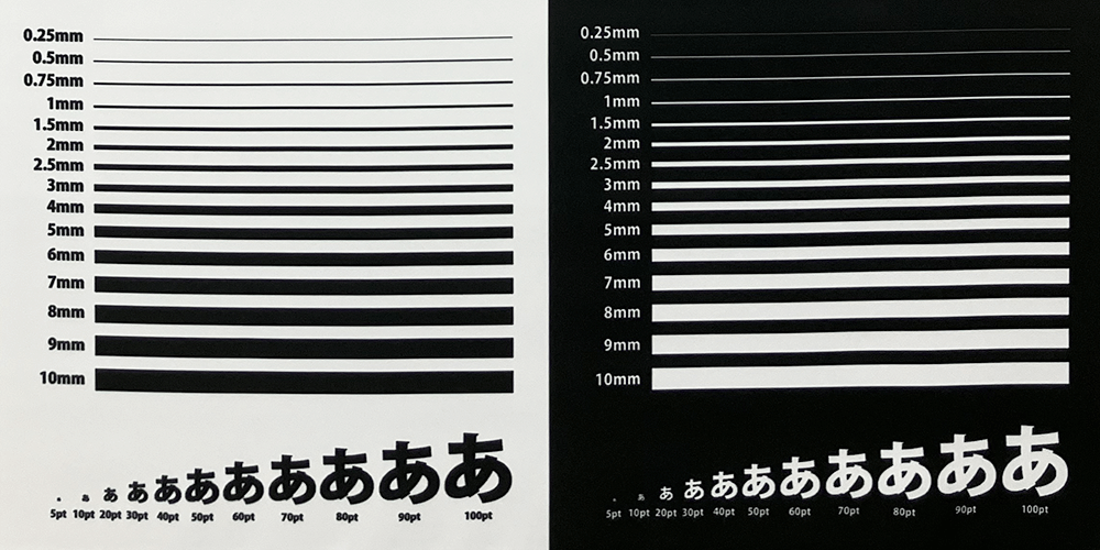 線とフォントサイズ